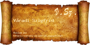 Váradi Szigfrid névjegykártya