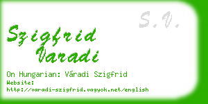 szigfrid varadi business card